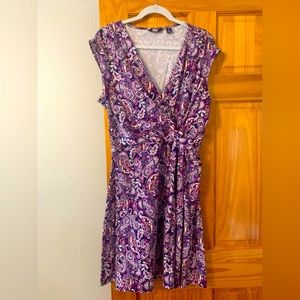 New Lands End Cotton Blend Stretch Dress